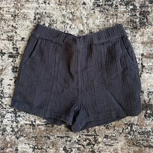 Madewell Black High-Rise Gauze Shorts